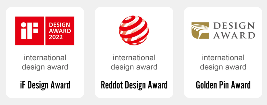 iF Design Award 2022、Red Dot Design Award、Golden Pin Design Award